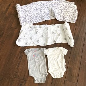 Swaddles with two onesies